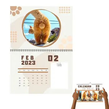 Календарь на 2023 год, Календарь с забавным котом На январь. 2023 Декабрь.2023, Милый планировщик, ежедневник, настенный ежемесячный календарь на 2023 год для