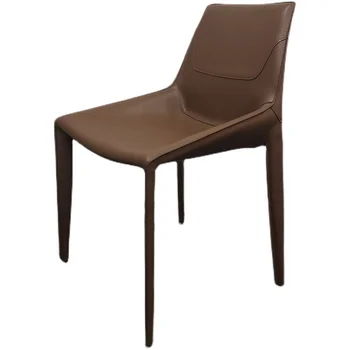 Кожаные стулья для столовой Nordic Designer Cafe Роскошное Салонное кресло Расслабляющая Эргономичная Вращающаяся мебель для дома XF5YH