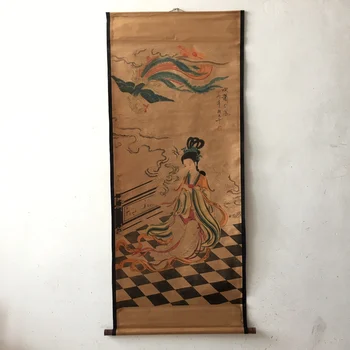Коллекция культурных реликвий, китайская живопись, ручная роспись Чанг Дайцзяня, изображающая Дующую флейту и ведущего Феникса