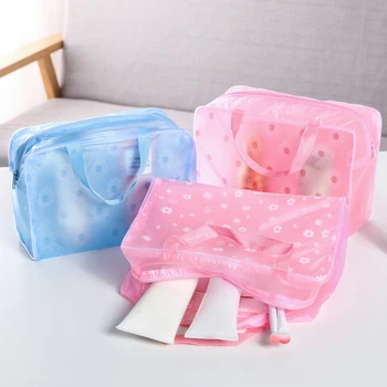 Косметичка, Компрессионные Дорожные сумки для ванной, 5-цветная Водонепроницаемая сумка для хранения косметики из ПВХ, Женские Прозрачные сумки-органайзеры