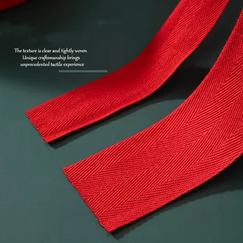 Красная лента из чистого хлопка, завернутый край, Тканевая полоска, Свадебная, праздничная повязка