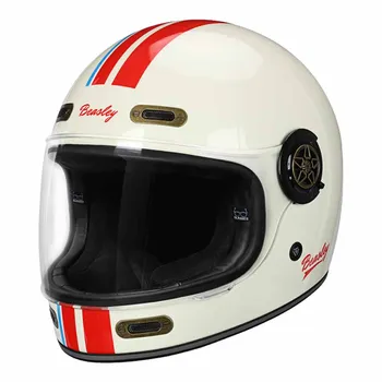 Красно-синий дышащий шлем для мотокросса, износостойкая защита головы, Винтажный полнолицевой гоночный шлем, защита от падения, мотоциклетное снаряжение