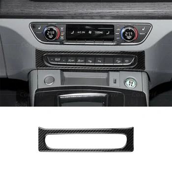 Крышка из углеродного волокна, Центральная панель кнопок управления, Декоративная наклейка для Audi Q5 FY 2018-2022, Аксессуары с карбоновыми наклейками