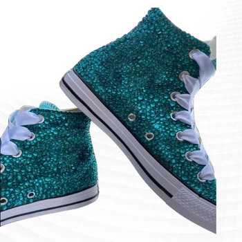 Модная новая ручная цветная парусиновая обувь с полным бриллиантовым дизайном популярная удобная повседневная доска
