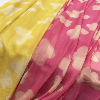 Модная розовая бабочка, цифровая печать, тонкая полиэфирная ткань, Мягкое женское платье Shunyu, Весна-лето, ткань высокого качества