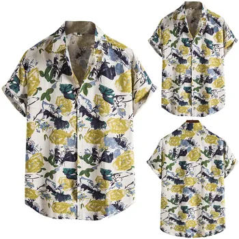 Мужская дизайнерская одежда, укороченные повседневные рубашки, мужские рубашки с коротким рукавом и принтом, графические футболки Camisas Masculina