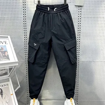 Мужская одежда, летние брюки-карго, мужские японские быстросохнущие универсальные повседневные брюки, мешковатый модный комплект для ног, спортивные мужские брюки
