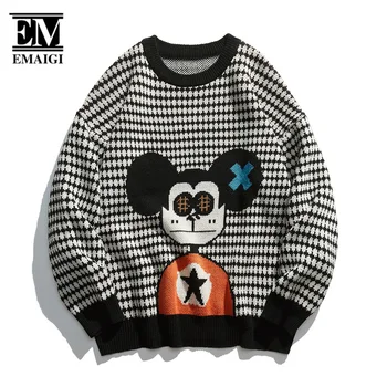 Мужская уличная одежда Cityboy, Модный мультяшный Свободный повседневный пуловер, свитера, Осенне-зимний вязаный свитер, пара
