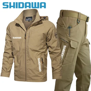 Мужские демисезонные тонкие костюмы для рыбалки, тактические ветрозащитные куртки с капюшоном, непромокаемые комплекты брюк, спортивные костюмы для походов на открытом воздухе, кемпинга