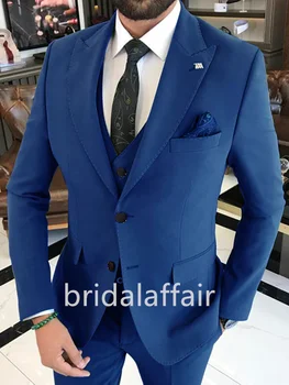 Мужской костюм Bridalaffairr, однобортный деловой костюм-двойка, приталенный высококачественный костюм для свадьбы, вечеринки, выпускного вечера