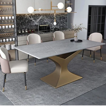 Набор прямоугольных обеденных столов для большой виллы Мебель для кухни в скандинавском стиле, изготовленная на заказ для ресторана Mesa De Comedor, мебель для отеля FGM