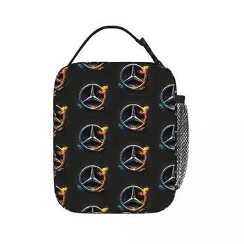 Наклейка с логотипом Mercedes, Термоаппликация, Изолированные пакеты для ланча, сумки для пикника, Термоохладитель, Ланч-бокс, сумка для ланча для женщин, работы, детей, школы