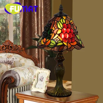 Настольная лампа FUMAT Tiffany в американском ретро стиле арт деко гостиная кабинет спальня прикроватная тумбочка виноградная ночная лампа лампа для защиты глаз