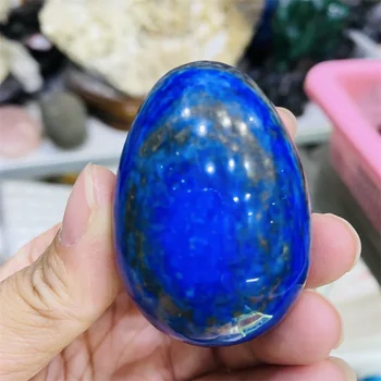 Натуральный камень лазурит яйцевидной формы, натуральный драгоценный камень ручной полировки, декор для комнаты, Исцеляющие подарки для домашнего декора