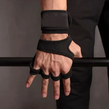 Нескользящие тренировочные перчатки на половину пальца, женские, мужские, для фитнеса, бодибилдинга, Гимнастические захваты, перчатки для защиты ладоней в тренажерном зале
