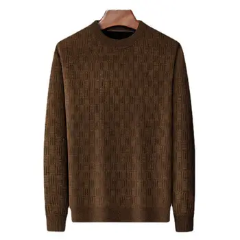 Нижняя рубашка Уютные мужские вязаные свитера Толстые теплые Стильные пуловеры с мягкой плюшевой аппликацией для повседневной мужской одежды осень Зима