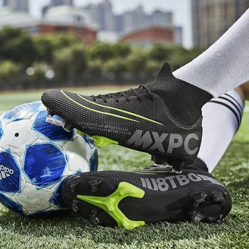 НОВАЯ мужская футбольная обувь 2023 года, футбольные бутсы с высокими щиколотками для взрослых и детей, Спортивная обувь для тренировок на траве, мужские кроссовки