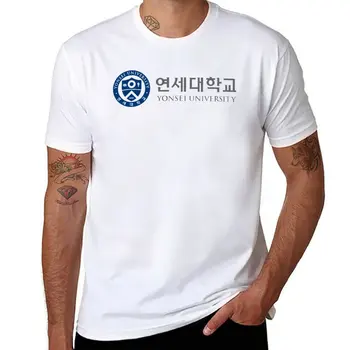Новая футболка Университета Йонсей, винтажная одежда, корейская мода, летние топы, мужские футболки champion