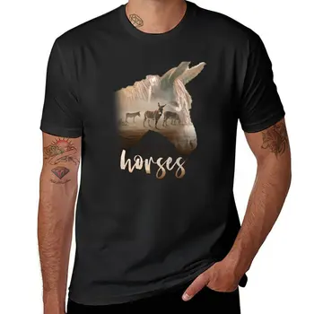 Новый ослик, просто девушка, которая любит лошадей, пародийная футболка, футболка с милой одеждой, мужские однотонные футболки