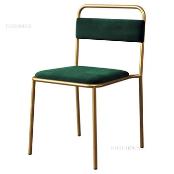 Обеденный стул из кованого железа в американском стиле со спинкой в стиле лофт для кухни, мебели для столовой, Современный обеденный стул для ресторана в стиле кэжуал