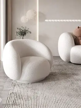 Односпальный Диван-кресло, Простая Дизайнерская модель мебели, Легкий Роскошный Акцент, Кресло для отдыха в гостиной, Мебель из овечьей шерсти