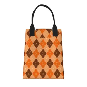 Оранжево-коричневая большая модная сумка для покупок в клетку Buffalo с ручками, многоразовая сумка для покупок Из прочной винтажной хлопчатобумажной ткани