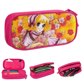 Пеналы для конфет из аниме, Классические Милые сумки для карандашей в цветочек Для девочек И мальчиков, Вместительный школьный пенал на молнии для студентов