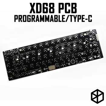 Печатная плата Xiudi xd68 65% Поддерживает Пользовательскую механическую клавиатуру TKG-TOOLS Underglow RGB PCB, запрограммированную множеством макетов kle
