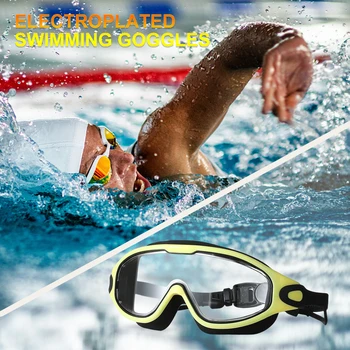 Плавательные очки с плоским экраном HD Очки для подводного плавания с маской и трубкой, водонепроницаемые, в большой оправе, Регулируемые Аксессуары для плавания для взрослых мужчин и женщин
