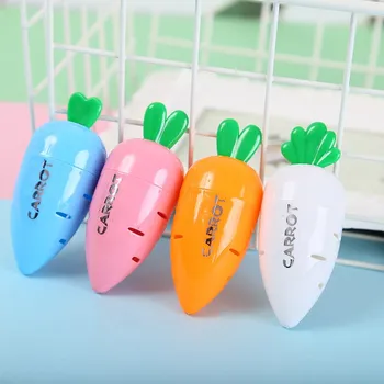 пластиковая точилка для карандашей в форме моркови из милого мультфильма, 1 шт., для детского творчества, школьные принадлежности, канцелярские принадлежности