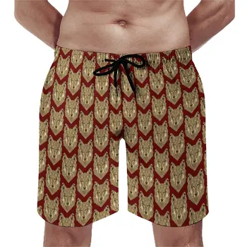 Пляжные шорты Gold Wolf ретро плавки с абстрактными животными Мужские удобные спортивные высококачественные пляжные шорты большого размера