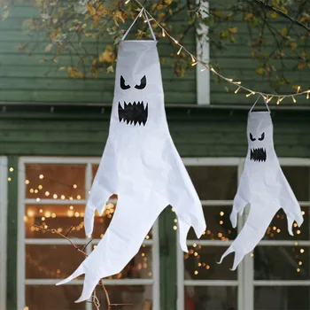 Подвесные украшения для ветровок с привидениями на Хэллоуин, Носки с флагом, уличный декор для домашнего двора, принадлежности для вечеринок с привидениями на Хэллоуин