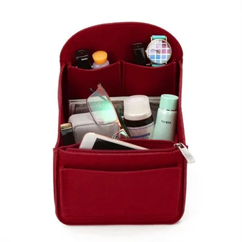 Портативная сумка, косметические сумки, подходящие для различных женских рюкзаков, органайзера для макияжа, войлочной вставки, внутренней дорожной сумки