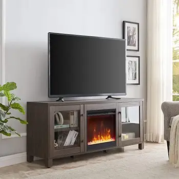 Прямоугольная подставка для телевизора с диагональю до 80 дюймов черного цвета, подставки для телевизора у камина в гостиной