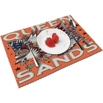 Ретро дизайн, Орел, Флаг США, Королева песков, Оранжевый фон, салфетки из полиэстеровой ткани