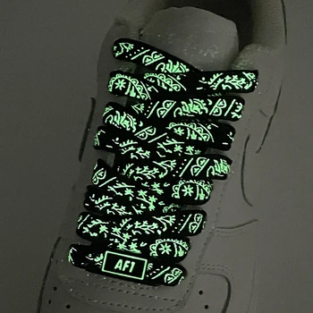 Светящиеся шнурки AF1 Night Glow, шнурки на плоской подошве и украшения для обуви Для выпускного вечера, аксессуары для обуви, шнурки для обуви