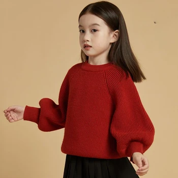 Свитер для корейских девочек, Весна 2023, детский трикотаж, модная повседневная куртка с рукавами 