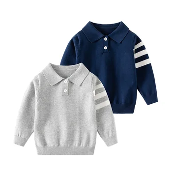 Свитер для мальчиков 2-6 лет, осенне-зимний пуловер в корейском стиле для малышей, трикотаж, детская одежда