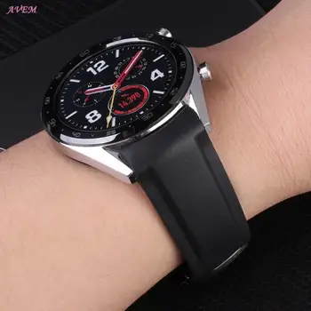 Силиконовый ремешок для часов Huawei GT2 smart watch belt элегантный и эксклюзивный ремешок для часов 20мм 22мм резиновый дугообразный браслет-цепочка