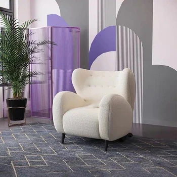 Скандинавский современный Одноместный дизайнерский диван, Простое кресло для отдыха, Надежное Белое кресло для гостиной, Мебель по Индивидуальному заказу, Диван