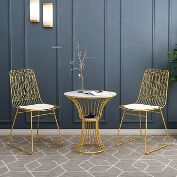 Современные обеденные стулья для кухонной мебели, стул для столовой, балкон, Креативная легкая Роскошная бытовая спинка, стул для гостиной