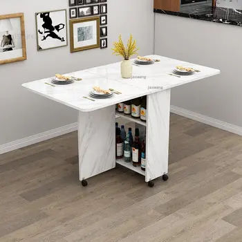 Современный Деревянный Складной стол Кухонная мебель Креативный Шкаф для хранения Обеденный Стол С Подвижным Шкивом Обеденные Столы Nordic B