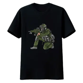 Солдат-мужчина наводит пистолет на цель, хлопковая футболка, военный фанат, Летние повседневные футболки с короткими рукавами, креативные хипстерские топы