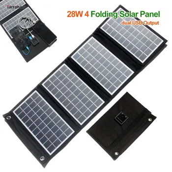 Солнечная Панель Складной Пакет 28 Вт 21 Вт 14 Вт 5 В Фотоэлектрическое Зарядное Устройство Солнечный Открытый Банк Питания Зарядная Плата Двойные USB Солнечные Фотоэлементы