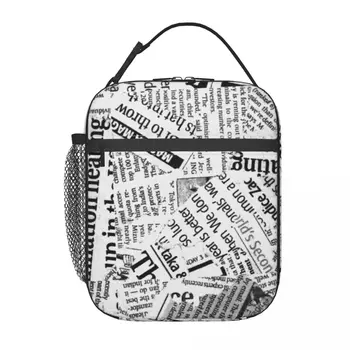 Студенческая школьная сумка для ланча из газетных вырезок, Оксфордская сумка для ланча для офиса, путешествий, кемпинга, термоохладитель, ланч-бокс