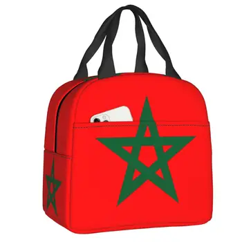 Сумка для ланча с флагом Марокко, Мужская, Женская, Марокканский патриотический холодильник, Термоизолированный ланч-бокс для детей, сумки для еды для школьников