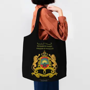 Сумка-тоут для марокканского паспорта с кавайной печатью, переносная холщовая сумка для покупок через плечо, Королевство Марокко, Сумки, сумки