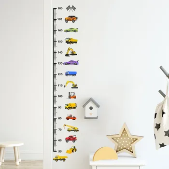 Таблица роста грузовых автомобилей для детей, наклейки на стены, таблица измерения роста, настенная диаграмма, детская линейка, декор для детской комнаты, настенное искусство