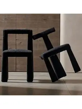 Табурет для макияжа Wabi-sabi Дизайнерский стул со спинкой, туалетный стул, итальянский обеденный стул, современный минималистичный стул для макияжа из бархата ягненка