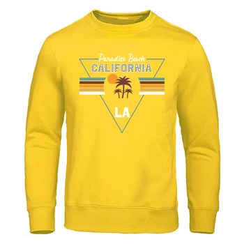 Толстовка в стиле хип-хоп с надписью California Paradise Beach для мужчин, спортивный теплый пуловер, флисовые пуловеры, Удобные модные толстовки